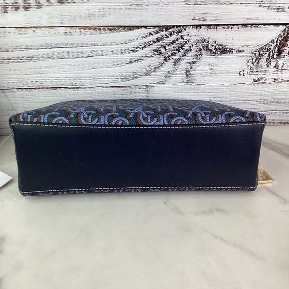 COACH MADI BLUE SMALL MONOGRAM CROSSBODY GOLD NWT - Picture 13 of 15